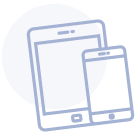 icon illustration of a smartphone and tablet