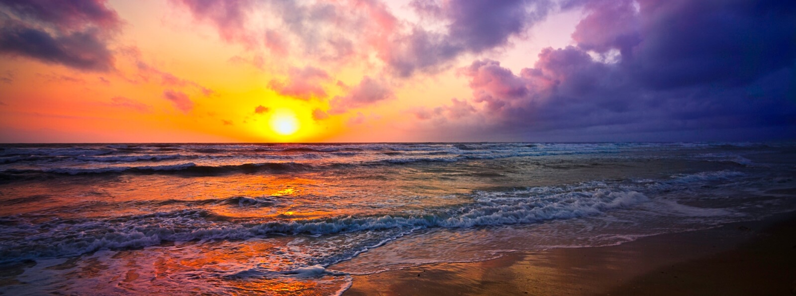 sunset over the sea